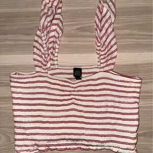 Wild Fable | Red and White Striped Smocked Tank Top